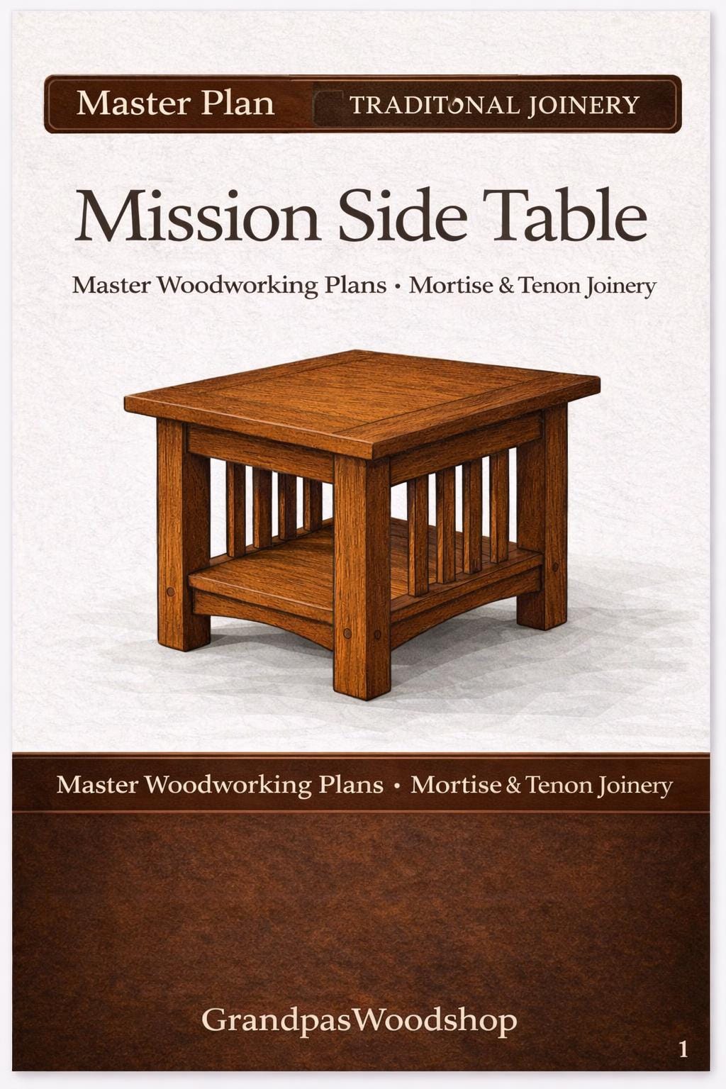 Mission Side Table Woodworking Plans – Traditional Mortise and Tenon – Arts & Crafts Furniture PDF