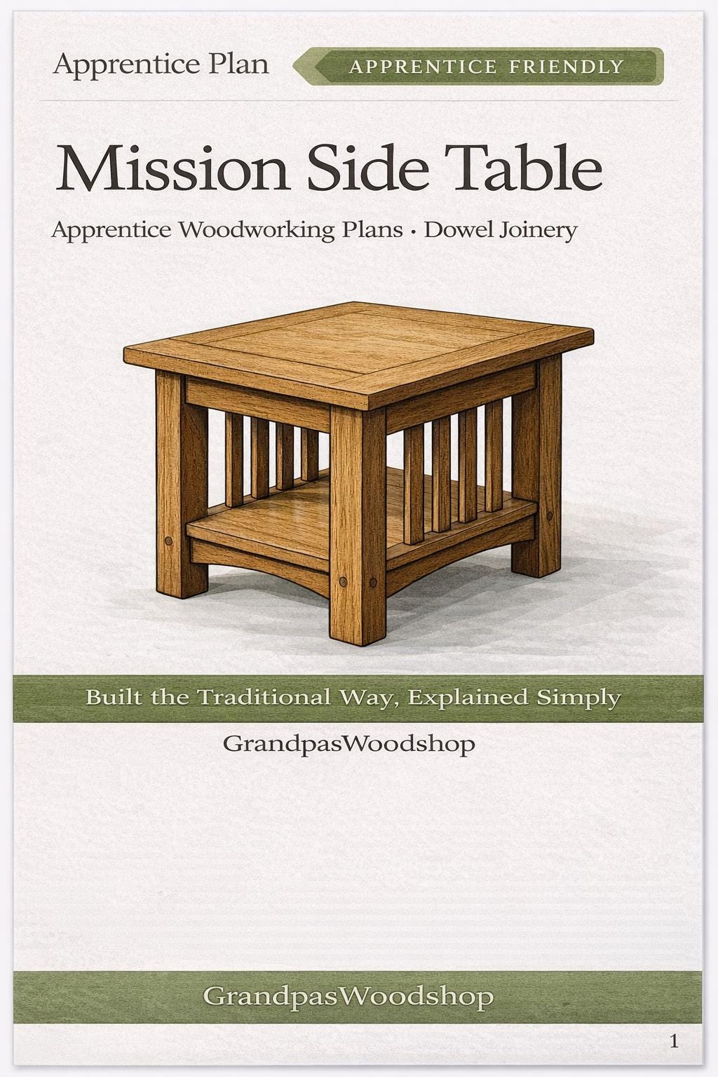 Mission Side Table Woodworking Plans – Apprentice + Master Bundle – Traditional Furniture Build PDF