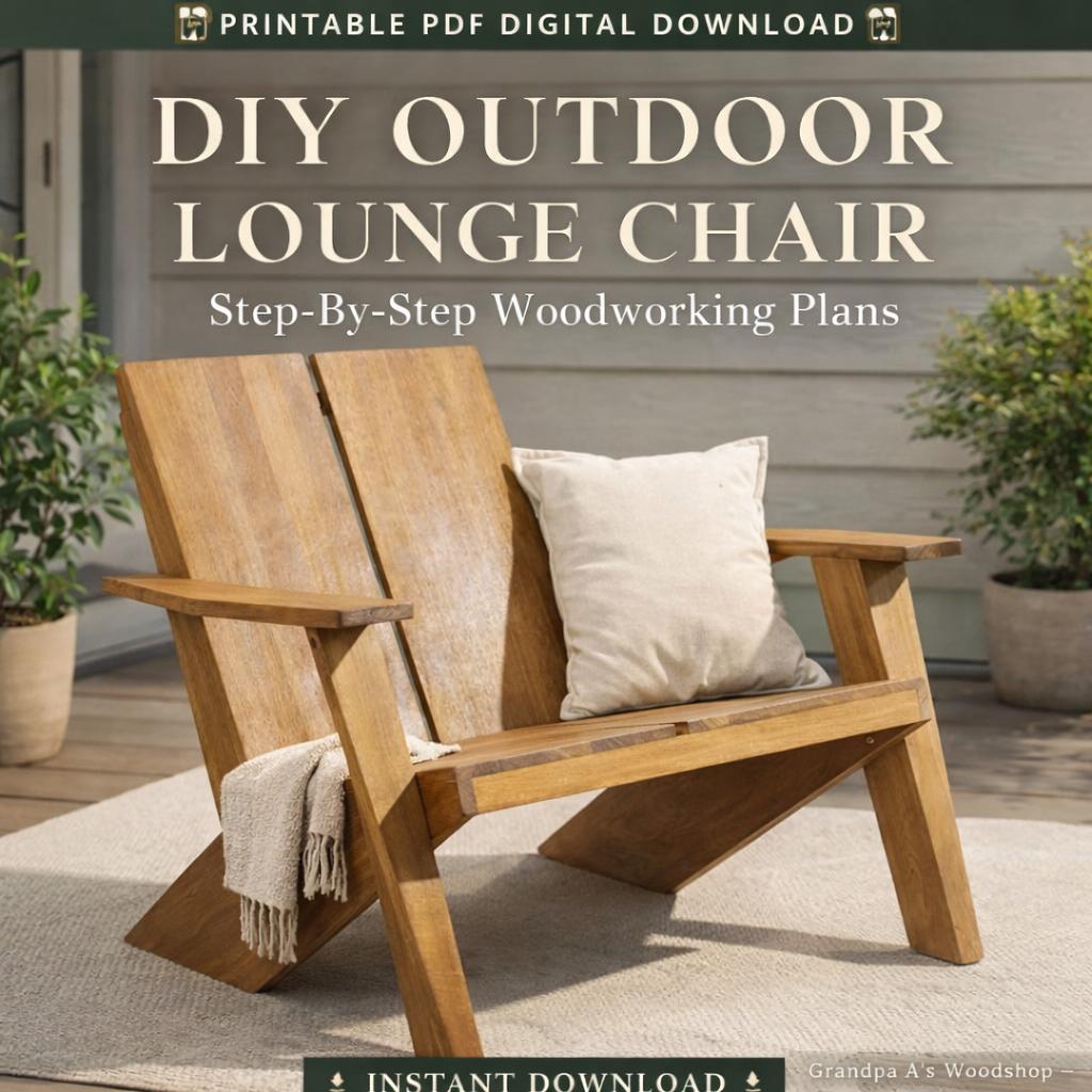 Modern Adirondack Chair Plans | Beginner Friendly Outdoor Lounge Woodworking (PDF)