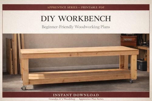 DIY Large Rolling Workbench Plans | Beginner Woodworking | Instant PDF Download