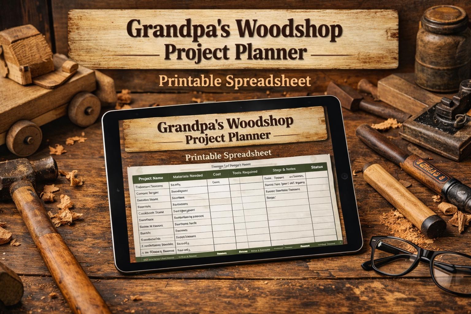 Woodworking Project Planner Spreadsheet | DIY Woodshop Budget Tracker & Lumber Cost Calculator | Organizer for Woodworkers