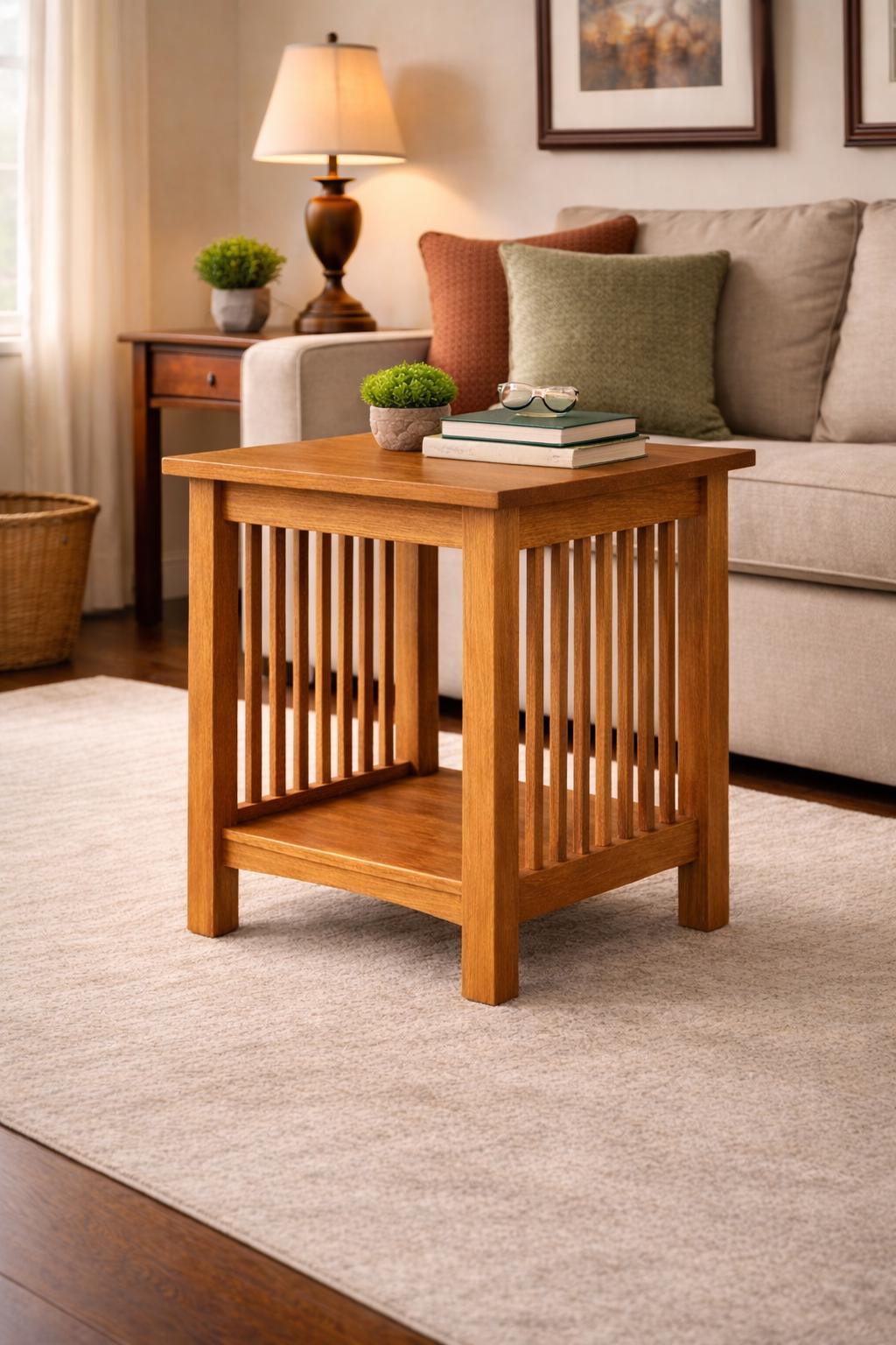 Mission Side Table Woodworking Plans – Apprentice Dowel Joinery – Beginner Friendly Furniture PDF
