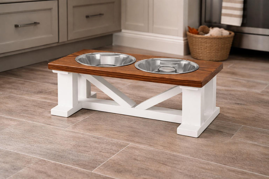 Farmhouse Elevated Dog Feeder Woodworking Plans (PDF Download) Apprentice Friendly