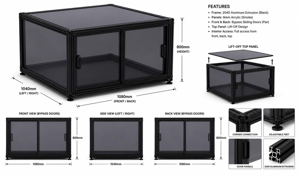 CNC Enclosure Plan, Aluminum Extrusion Cabinet (PDF Download), Shapeoko 5.1 Pro