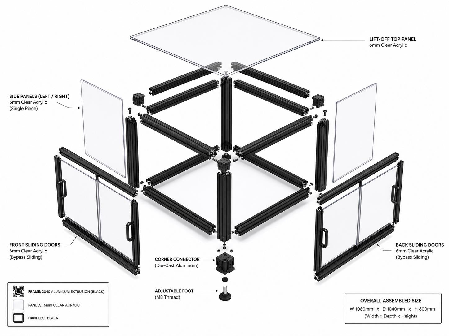 CNC Enclosure Plan, Aluminum Extrusion Cabinet (PDF Download