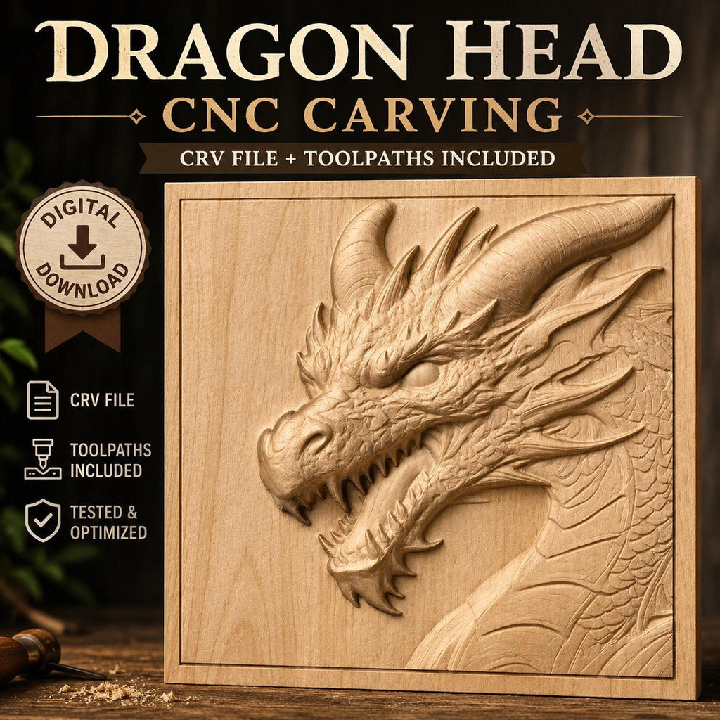 Dragon CNC File | Detailed Head Relief Carving Project