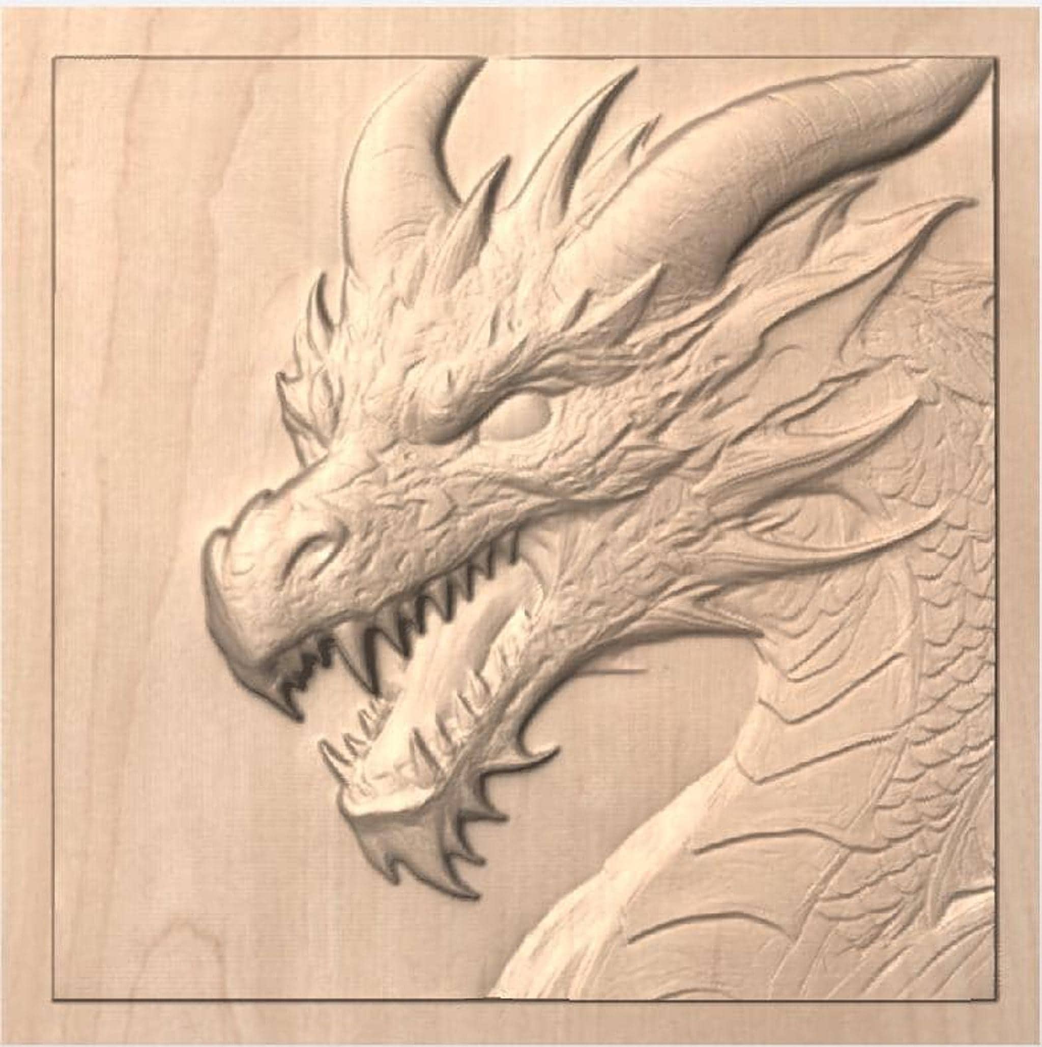 Dragon CNC File | Detailed Head Relief Carving Project