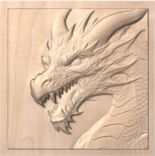 Dragon CNC File | Detailed Head Relief Carving Project